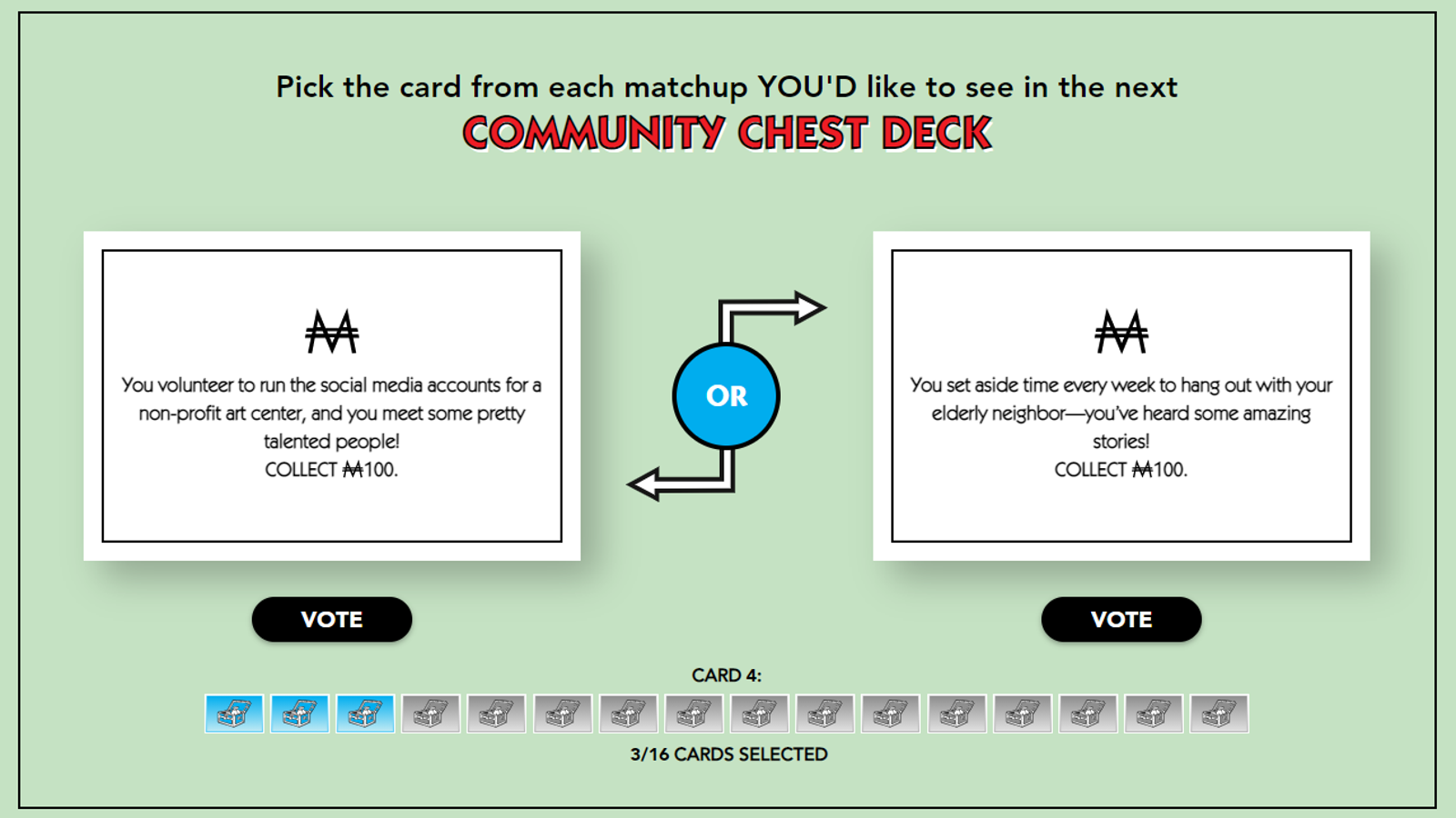 Monopoly community hot sale chest cards meaning
